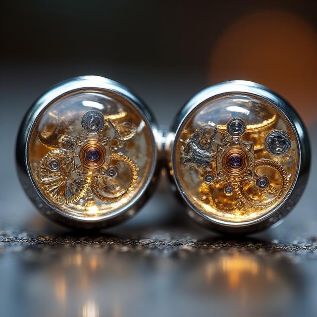 Macro dettaglio gemelli meccanici clockwork